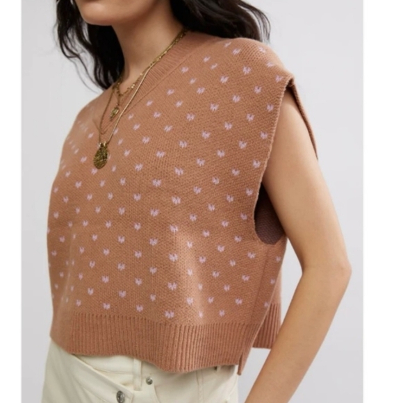 Free People Tops - Free People Easy Street Vest in color Cafe Blossom Combo